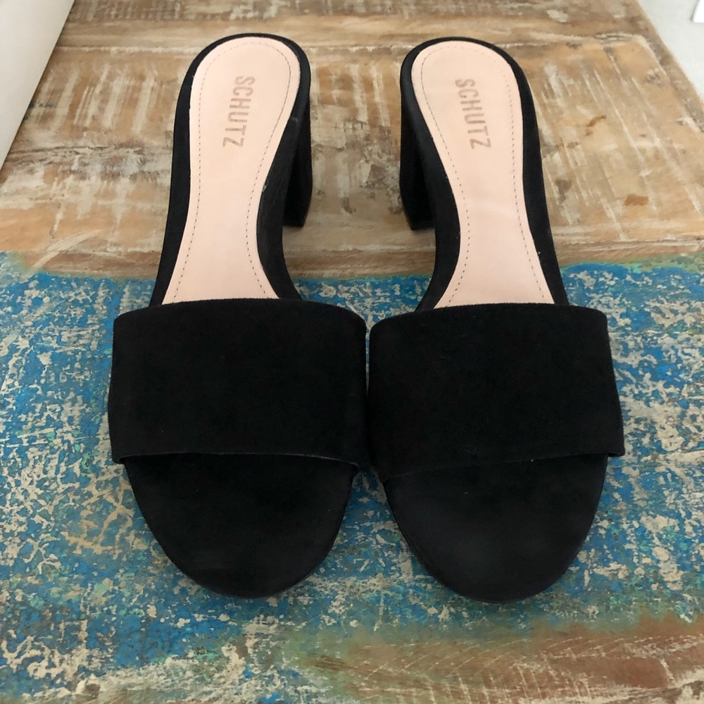 Schutz Sheri Suede Mule Sandals - Picture 6 of 10